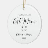 Personalized First Christmas as Cat Mom Ornament セラミックオーナメント (左)