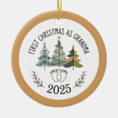 Personalized First Christmas as Grandma  セラミックオーナメント (正面)