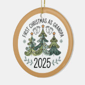 Personalized First Christmas as Grandpa セラミックオーナメント (左)