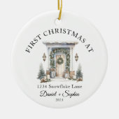 Personalized First Christmas At Our New Home セラミックオーナメント (正面)