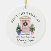 Personalized First Christmas At Our New Home セラミックオーナメント (正面)