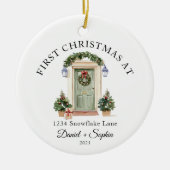 Personalized First Christmas At Our New Home セラミックオーナメント (正面)