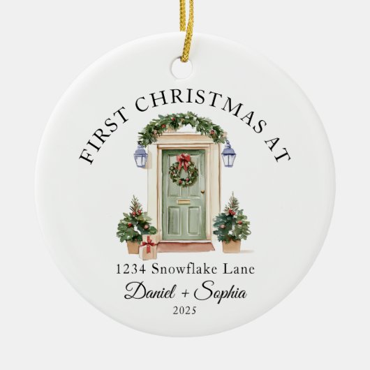 Personalized First Christmas At Our New Home セラミックオーナメント (正面)