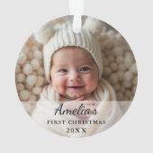 Personalized First Christmas Baby Photo オーナメント (裏面)