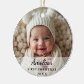 Personalized First Christmas Baby Photo セラミックオーナメント (左)