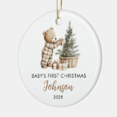 Personalized First Christmas for Baby Bear セラミックオーナメント (左)