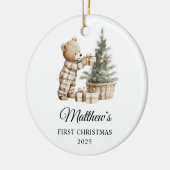 Personalized First Christmas for Baby Bear セラミックオーナメント (左)