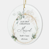 Personalized First Christmas Married Ornament セラミックオーナメント (左)