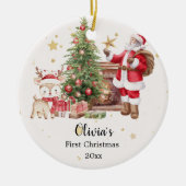Personalized First Christmas Ornament - Santa セラミックオーナメント (正面)