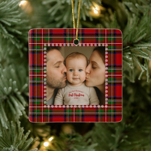 Personalized First Christmas Photo  セラミックオーナメント (ツリー)