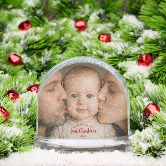 Personalized First Christmas Photo Snow Globe (クリスマス)