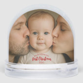 Personalized First Christmas Photo Snow Globe (裏面)