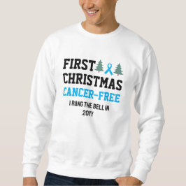 Personalized FIRST CHRISTMAS Prostate Cancer Free  スウェットシャツ