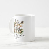 Personalized first Christmas, reindeer, newlyweds  コーヒーマグカップ (正面左)