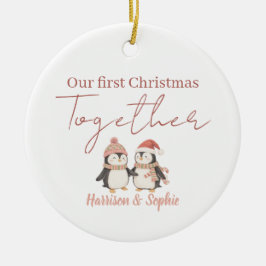 Personalized first Christmas together newlyweds  セラミックオーナメント