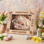 Personalized First Easter-Bunny, Eggs, Chick, Bow レーザー彫刻フレーム