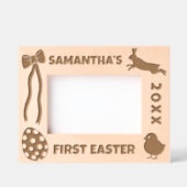 Personalized First Easter-Bunny, Eggs, Chick, Bow レーザー彫刻フレーム (正面)