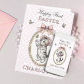 Personalized First Easter Card for Baby Girl シーズンカード