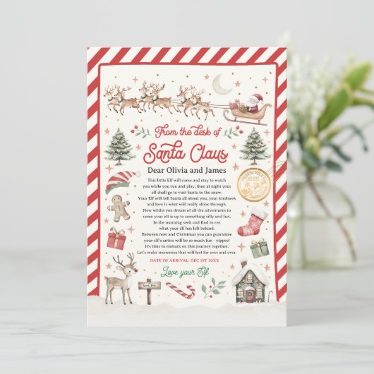 Personalized First Time Elf Arrival Letter 招待状 (スタンド正面)
