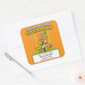 Personalized First Touchdown Flag Football Award スクエアシール (封筒)