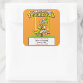 Personalized First Touchdown Flag Football Award スクエアシール (バッグ)