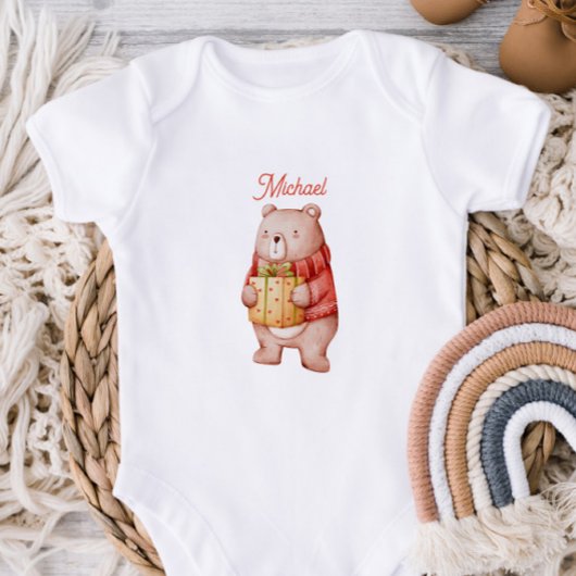Personalized First Valentine`s Day Baby Bodyusit ベビーボディスーツ