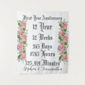 Personalized first  year anniversary typography  タペストリー (正面)