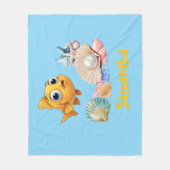 Personalized Fish Blanket | Custom Name Ocean  フリースブランケット (正面)