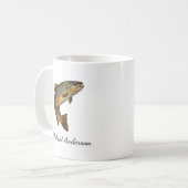 Personalized Fishing Lover  – Trout Fishing Design コーヒーマグカップ (正面左)