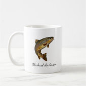 Personalized Fishing Lover  – Trout Fishing Design コーヒーマグカップ (左)