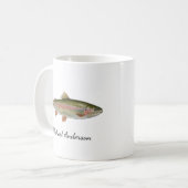 Personalized Fishing Lover  – Trout Fishing Design コーヒーマグカップ (正面左)