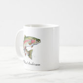 Personalized Fishing Lover  – Trout Fishing Design コーヒーマグカップ (正面左)