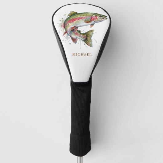 Personalized Fishing Lover  – Trout Fishing Design ゴルフヘッドカバー (正面)