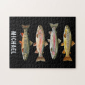 Personalized Fishing Lover  – Trout Fishing Design ジグソーパズル (横)