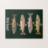 Personalized Fishing Lover  – Trout Fishing Design ジグソーパズル (横)