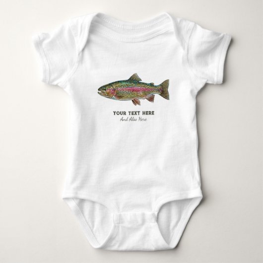 Personalized Fishing Lover  – Trout Fishing Design ベビーボディスーツ (正面)