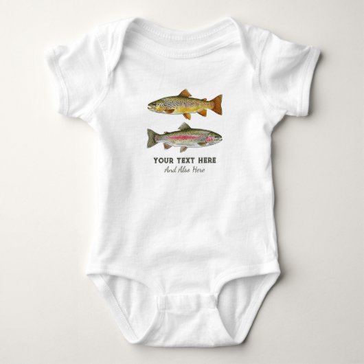 Personalized Fishing Lover  – Trout Fishing Design ベビーボディスーツ (正面)