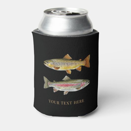 Personalized Fishing Lover  – Trout Fishing Design 缶クーラー (缶裏面)