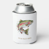 Personalized Fishing Lover  – Trout Fishing Design 缶クーラー (缶裏面)