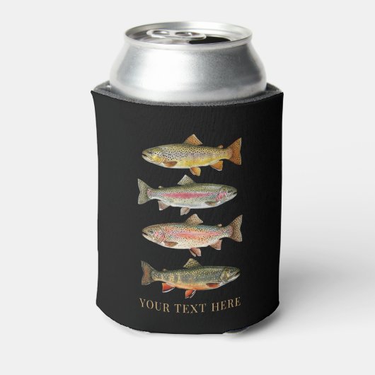 Personalized Fishing Lover  – Trout Fishing Design 缶クーラー (缶裏面)