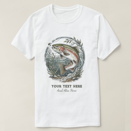 Personalized Fishing Lover  – Trout Fishing Design Tシャツ (デザイン正面)