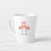 Personalized Flamingo X Years Together Anniversary カフェラテマグ (左アングル)