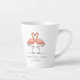 Personalized Flamingo X Years Together Anniversary カフェラテマグ