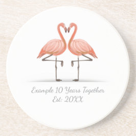 Personalized Flamingo X Years Together Anniversary コースター