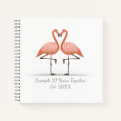 Personalized Flamingo X Years Together Anniversary ノートブック (正面)