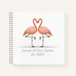 Personalized Flamingo X Years Together Anniversary ノートブック