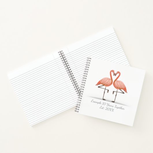 Personalized Flamingo X Years Together Anniversary ノートブック (内部)