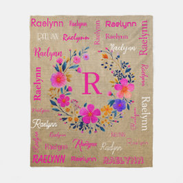 Personalized Fleece Blanket Add Your Name  フリースブランケット