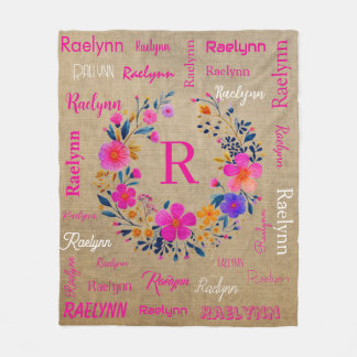 Personalized Fleece Blanket Add Your Name  フリースブランケット