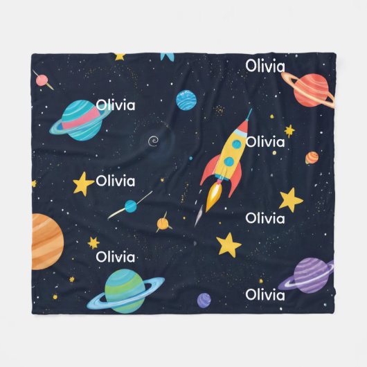 “Personalized Fleece Blanket with Name” フリースブランケット (正面(横))